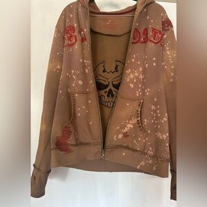 Rare Edward Dada Bejeweled Designer Hoodie